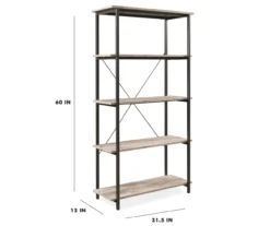 Real Living Rustic 5-Shelf Bookcase -Happy Home Area 810343917 9