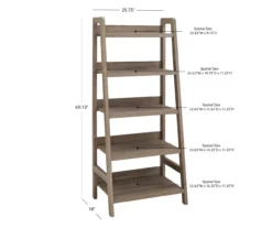 Margo Gray 5-Shelf Ladder Bookcase -Happy Home Area 810386286 A7