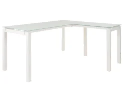 Baraga White L-Shaped Corner Desk