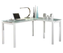 Baraga White L-Shaped Corner Desk -Happy Home Area 810389269 8