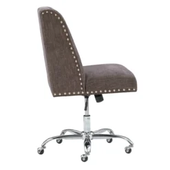 Charcoal Gray Square Back Office Chair With Nailhead Trim -Happy Home Area 810389623 5