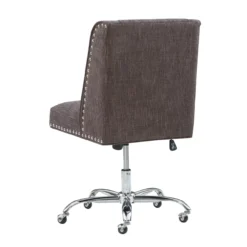 Charcoal Gray Square Back Office Chair With Nailhead Trim -Happy Home Area 810389623 6