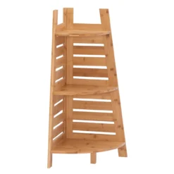 Pierce Bamboo 3-Tier Corner Shelf -Happy Home Area 810389691 2