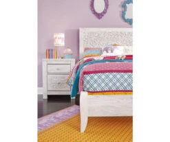 Paxberry Whitewash Carved Medallion Full Headboard -Happy Home Area 810458221 4 1