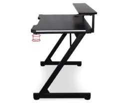 Black LED Gaming Desk With Riser -Happy Home Area 810499569 6