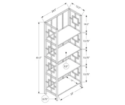 Black Square 4-Shelf Bookcase 7 Black Square 4-Shelf Bookcase -Happy Home Area 810502794 3