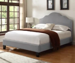 Lombard Light Gray Queen Upholstered Bed -Happy Home Area 810507931 10