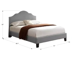 Lombard Light Gray Queen Upholstered Bed -Happy Home Area 810507931 6