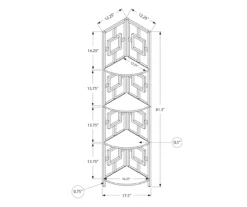 White Square 4-Shelf Corner Bookcase -Happy Home Area 810512902 3