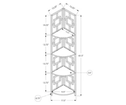 Espresso Square 4-Shelf Corner Bookcase -Happy Home Area 810512903 3