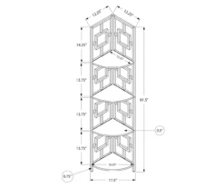 Black Square 4-Shelf Corner Bookcase -Happy Home Area 810512905 3