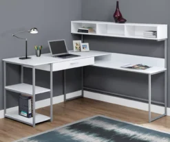 Monarch L-Shaped Corner Desk With Hutch 16 Monarch L-Shaped Corner Desk With Hutch -Happy Home Area 810512935 1