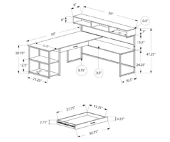 Monarch L-Shaped Corner Desk With Hutch 17 Monarch L-Shaped Corner Desk With Hutch -Happy Home Area 810512935 3