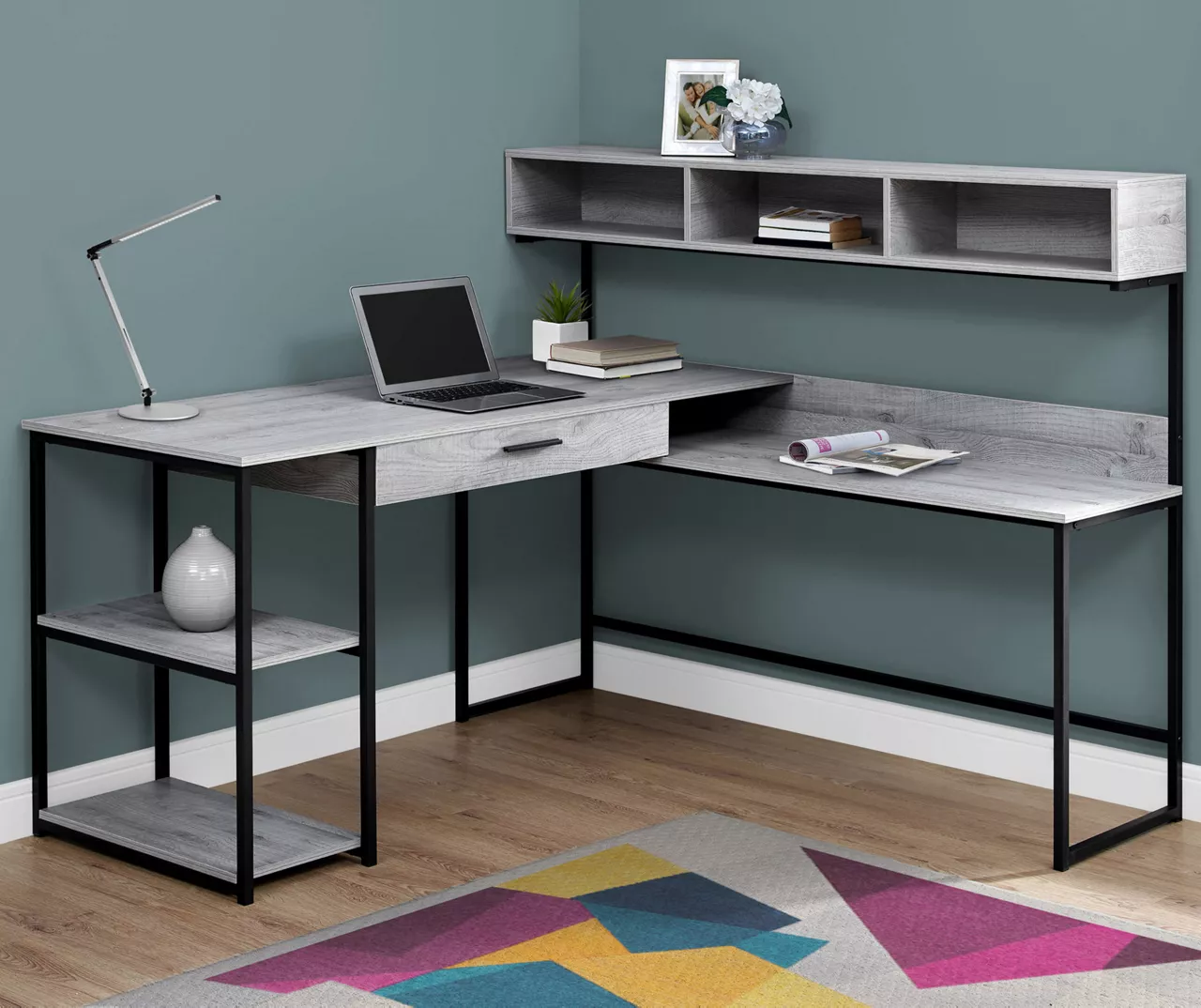 Monarch L-Shaped Corner Desk With Hutch 3 Monarch L-Shaped Corner Desk With Hutch - Image 3