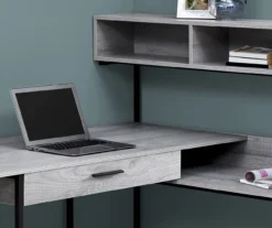 Monarch L-Shaped Corner Desk With Hutch 14 Monarch L-Shaped Corner Desk With Hutch -Happy Home Area 810512937 4