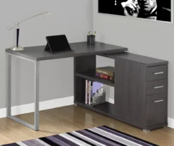 Gray Reversible L-Shaped Corner Desk -Happy Home Area 810512938 1