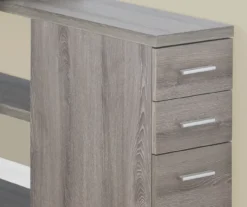 Dark Taupe Reversible L-Shaped Corner Desk -Happy Home Area 810512939 4