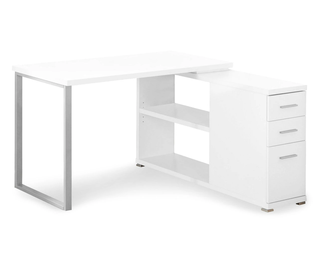 White Reversible L-Shaped Corner Desk 1 White Reversible L-Shaped Corner Desk