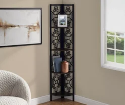 Monarch Geometric 4-Shelf Corner Bookcase 28 Monarch Geometric 4-Shelf Corner Bookcase -Happy Home Area 810512946 1