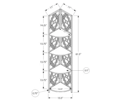 Monarch Geometric 4-Shelf Corner Bookcase 29 Monarch Geometric 4-Shelf Corner Bookcase -Happy Home Area 810512946 3