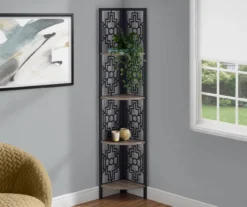 Monarch Geometric 4-Shelf Corner Bookcase 32 Monarch Geometric 4-Shelf Corner Bookcase -Happy Home Area 810512947 1