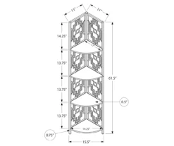 Monarch Geometric 4-Shelf Corner Bookcase 27 Monarch Geometric 4-Shelf Corner Bookcase -Happy Home Area 810512948 3