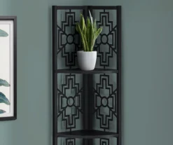 Monarch Geometric 4-Shelf Corner Bookcase 25 Monarch Geometric 4-Shelf Corner Bookcase -Happy Home Area 810512948 4