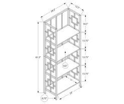 White Square 4-Shelf Open Bookcase -Happy Home Area 810512949 3