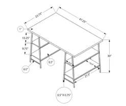 Monarch Sawhorse Office Desk -Happy Home Area 810512953 10