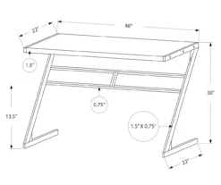 Monarch Z-Shaped Base Office Desk -Happy Home Area 810512963 3