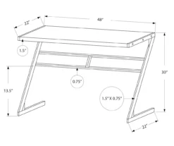 Monarch Z-Shaped Base Office Desk -Happy Home Area 810512964 3