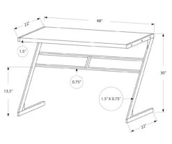 Monarch Z-Shaped Base Office Desk -Happy Home Area 810512965 3