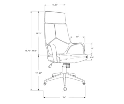 White & Gray Executive Office Chair -Happy Home Area 810512972 11