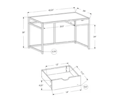 Monarch 42" Single Drawer Computer Desk -Happy Home Area 810512974 11