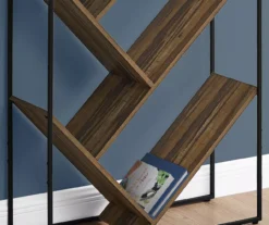 Brown 5-Shelf Slanted Bookcase 8 Brown 5-Shelf Slanted Bookcase -Happy Home Area 810512985 4