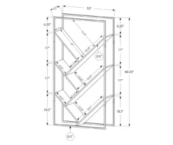 Dark Taupe 5-Shelf Slanted Bookcase -Happy Home Area 810512986 3
