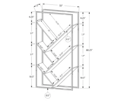 Gray 5-Shelf Slanted Bookcase -Happy Home Area 810512987 3