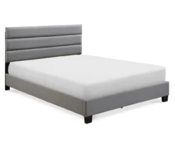 Gray Hudson Queen Upholstered Linen Fabric Bed -Happy Home Area 810513495 2