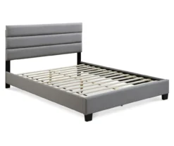 Gray Hudson Queen Upholstered Linen Fabric Bed -Happy Home Area 810513495 3