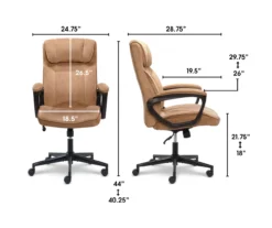Hannah Beige Microfiber Office Chair -Happy Home Area 810513511 3 1