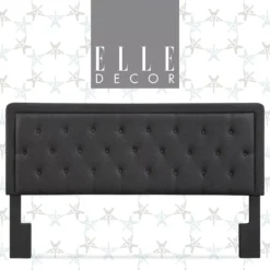 Charcoal Gray Amery Upholstered King Headboard -Happy Home Area 810513527