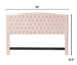 French Blush Pink Celeste Upholstered King Headboard -Happy Home Area 810513528 3