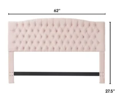 French Blush Pink Celeste Upholstered Queen Headboard -Happy Home Area 810513529 3