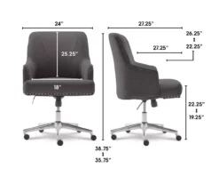 Leighton Dark Gray Memory Foam Fabric Office Chair 23 Leighton Dark Gray Memory Foam Fabric Office Chair -Happy Home Area 810513537 3
