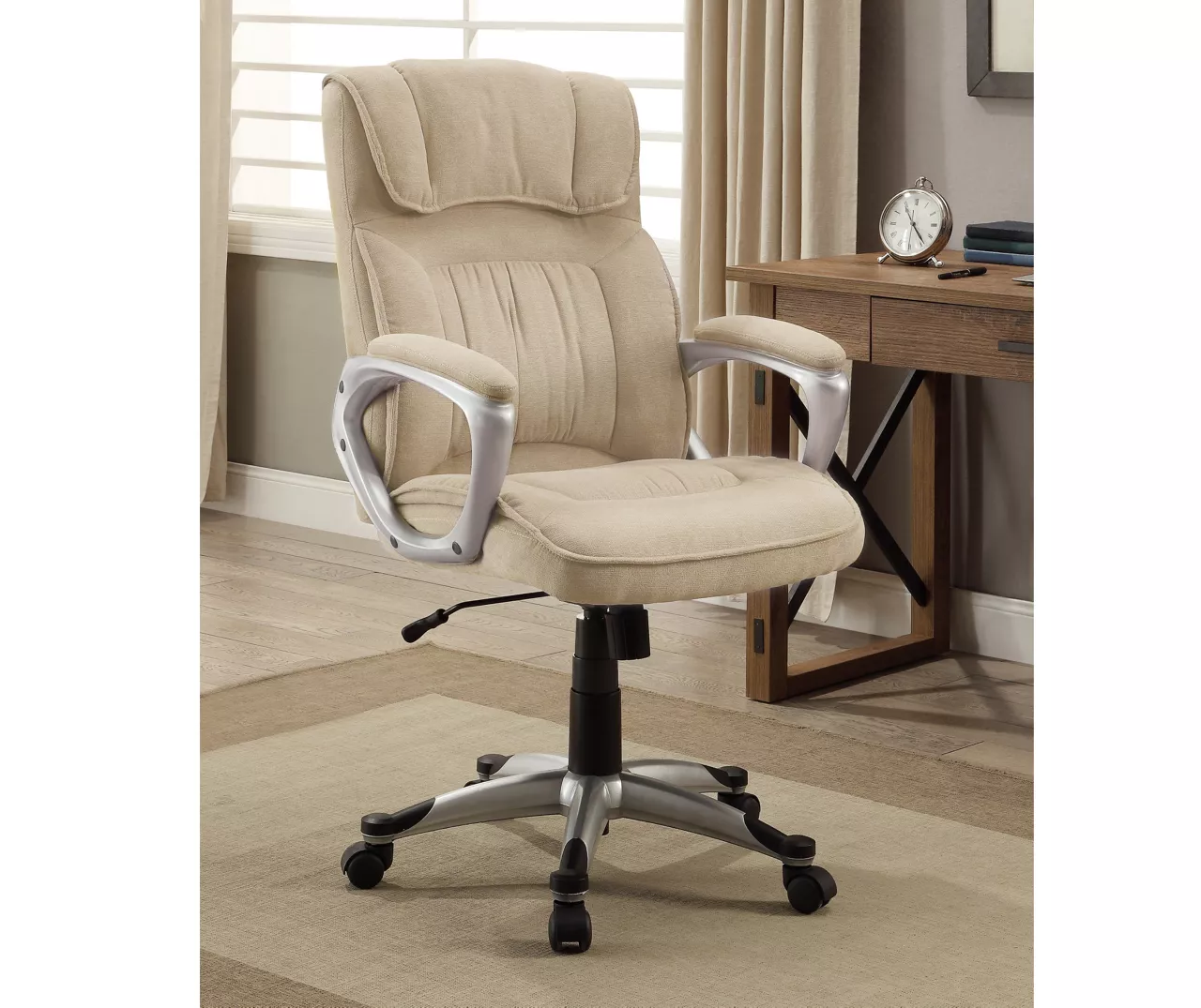 Fawn Tan Linen Executive Office Chair 6 Fawn Tan Linen Executive Office Chair - Image 6