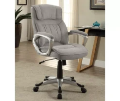 Glacial Gray Linen Executive Office Chair -Happy Home Area 810513550 3