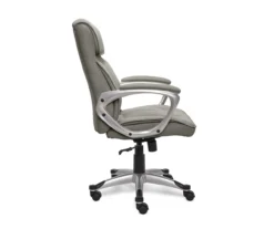 Glacial Gray Linen Executive Office Chair -Happy Home Area 810513550 5