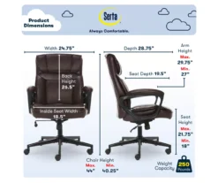 Hannah Brown Bonded Leather Office Chair 31 Hannah Brown Bonded Leather Office Chair -Happy Home Area 810513551 A0 3