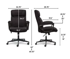 Hannah Charcoal Gray Microfiber Office Chair -Happy Home Area 810513553 3