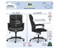 Hannah Charcoal Gray Microfiber Office Chair -Happy Home Area 810513553 A0 3